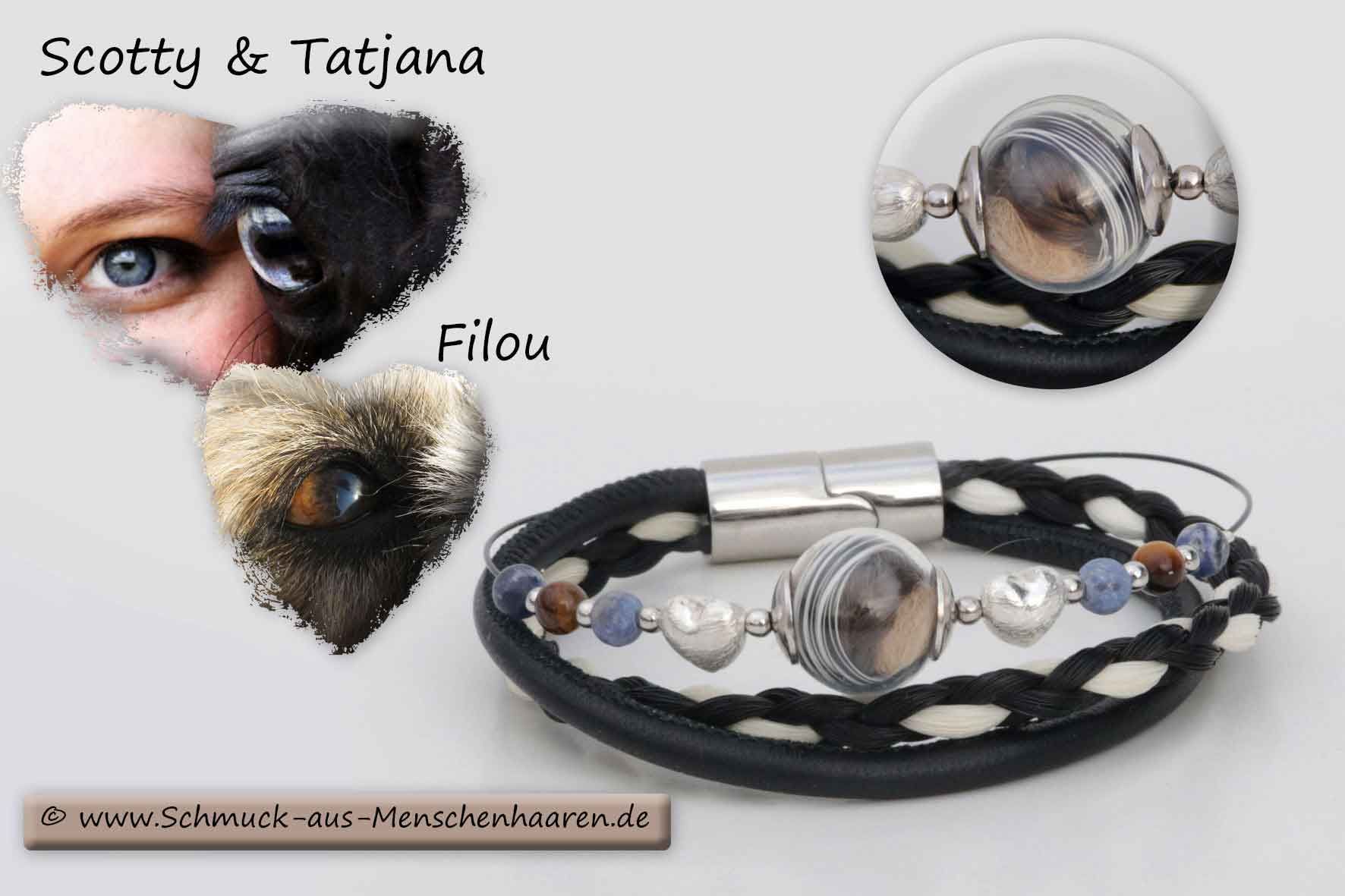 Armband mit Tierhaaren Menschenhaarschmuck Pferdehaarschmuck Verbundenheit