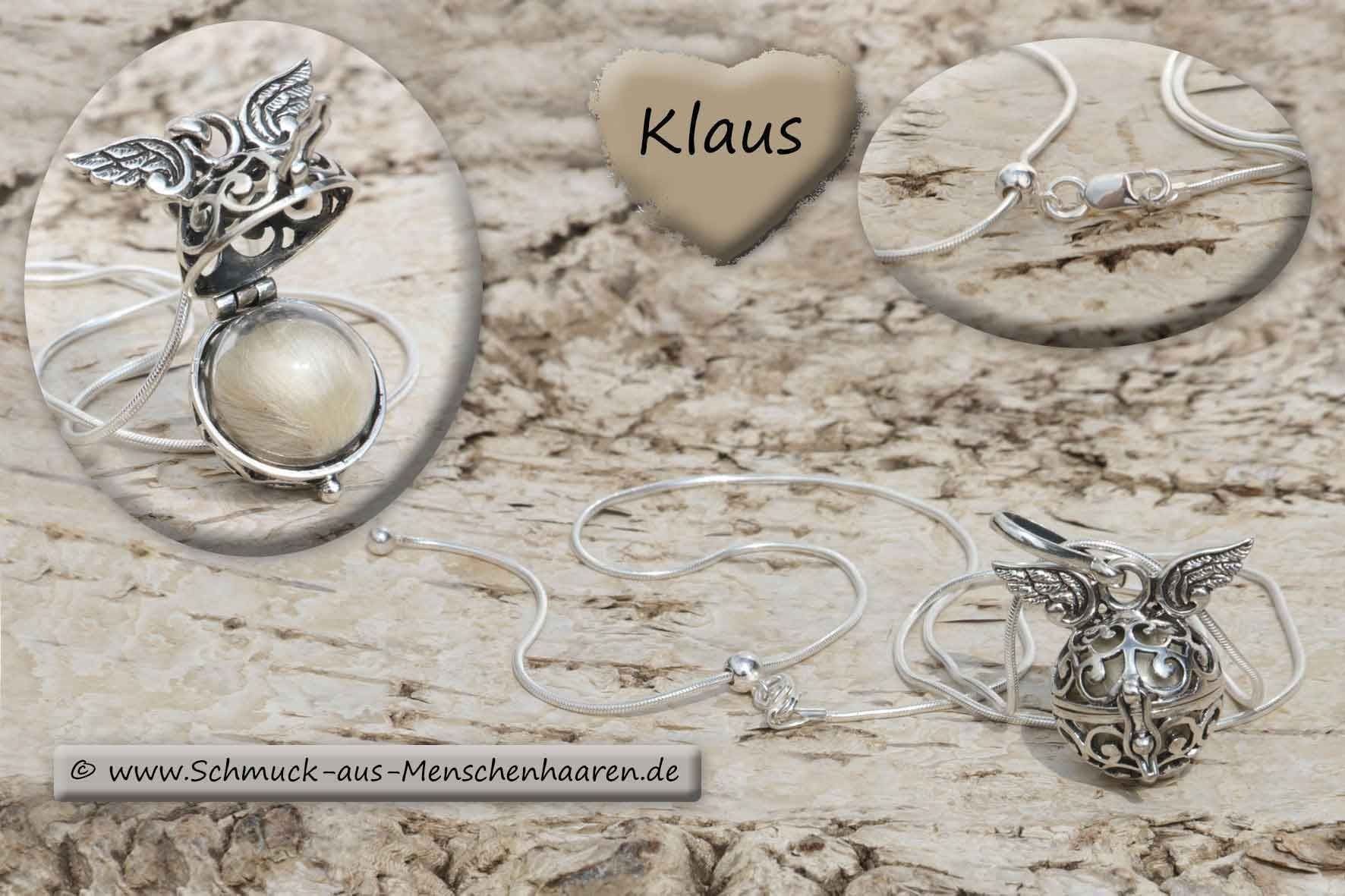 Engelsflüsterer mit Menschenhaaren Erinnerungsschmuck geliebter Papa