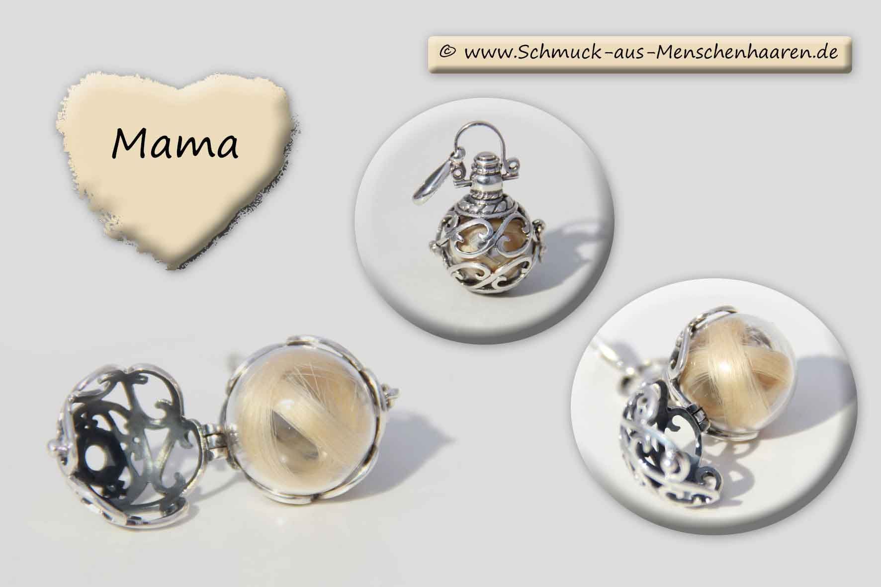 Erinnerung an verstorbene Mutter Gedenkschmuck Menschenhaarschmuck
