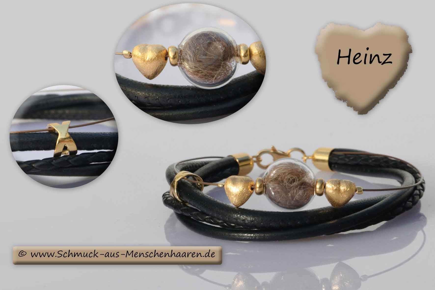 Erinnerung an verstorbenen Vater Armband Menschenhaare