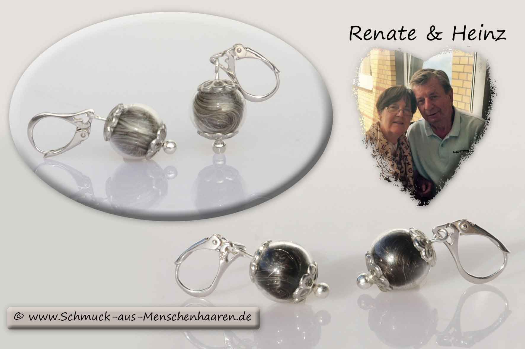 Erinnerungen an verstorbene Eltern Ohrringe mit Menschenhaaren