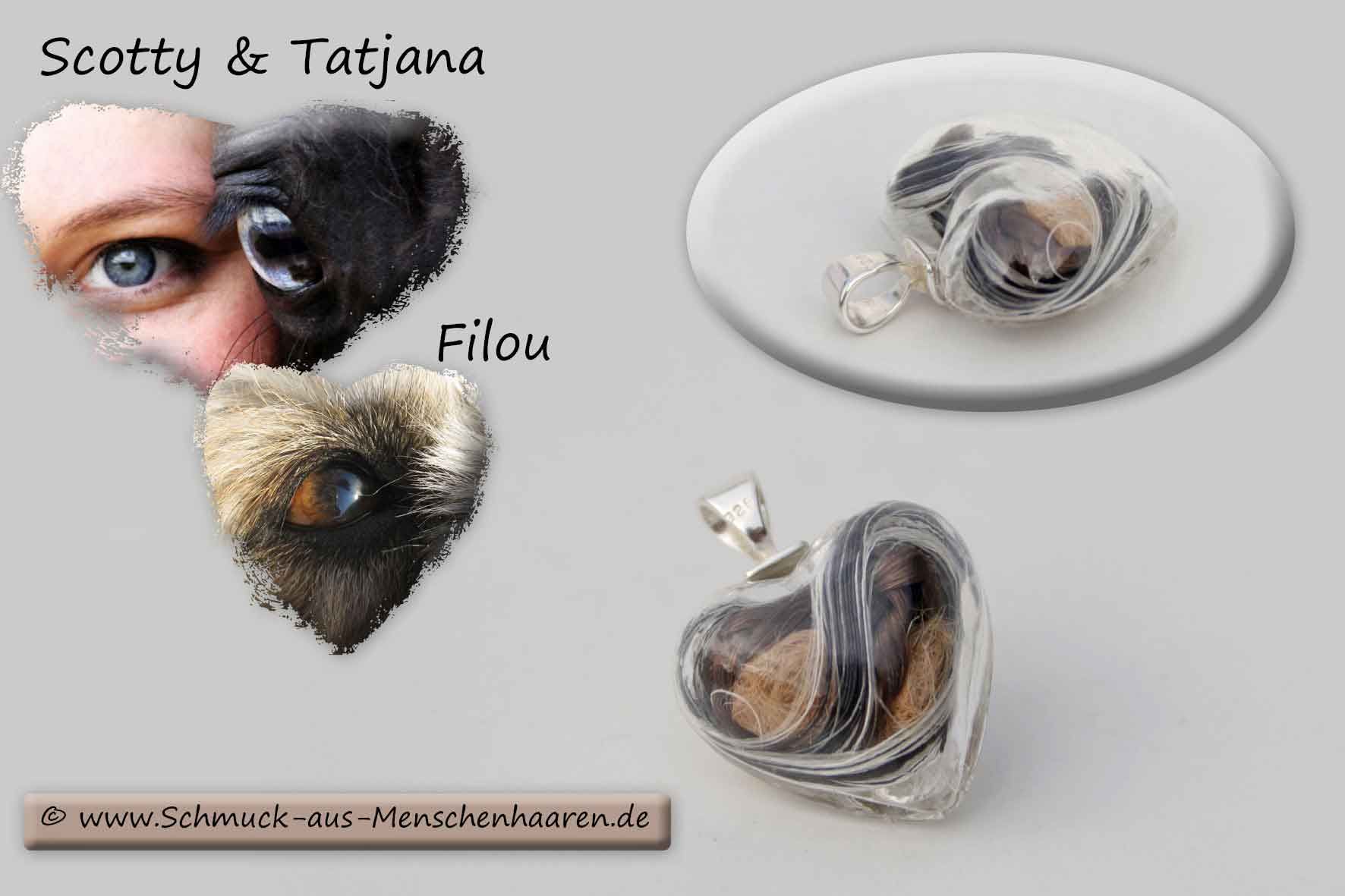 Herz mit Tierhaaren Menschenhaarschmuck Pferdehaarschmuck Verbundenheit