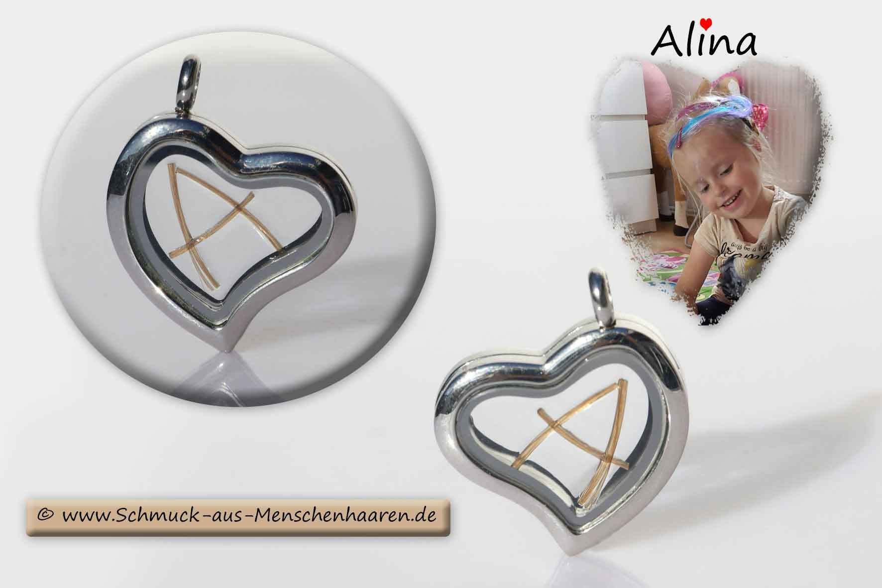 Schmuck aus Kinderhaaren Herzmedaillon Mutmacher Trost