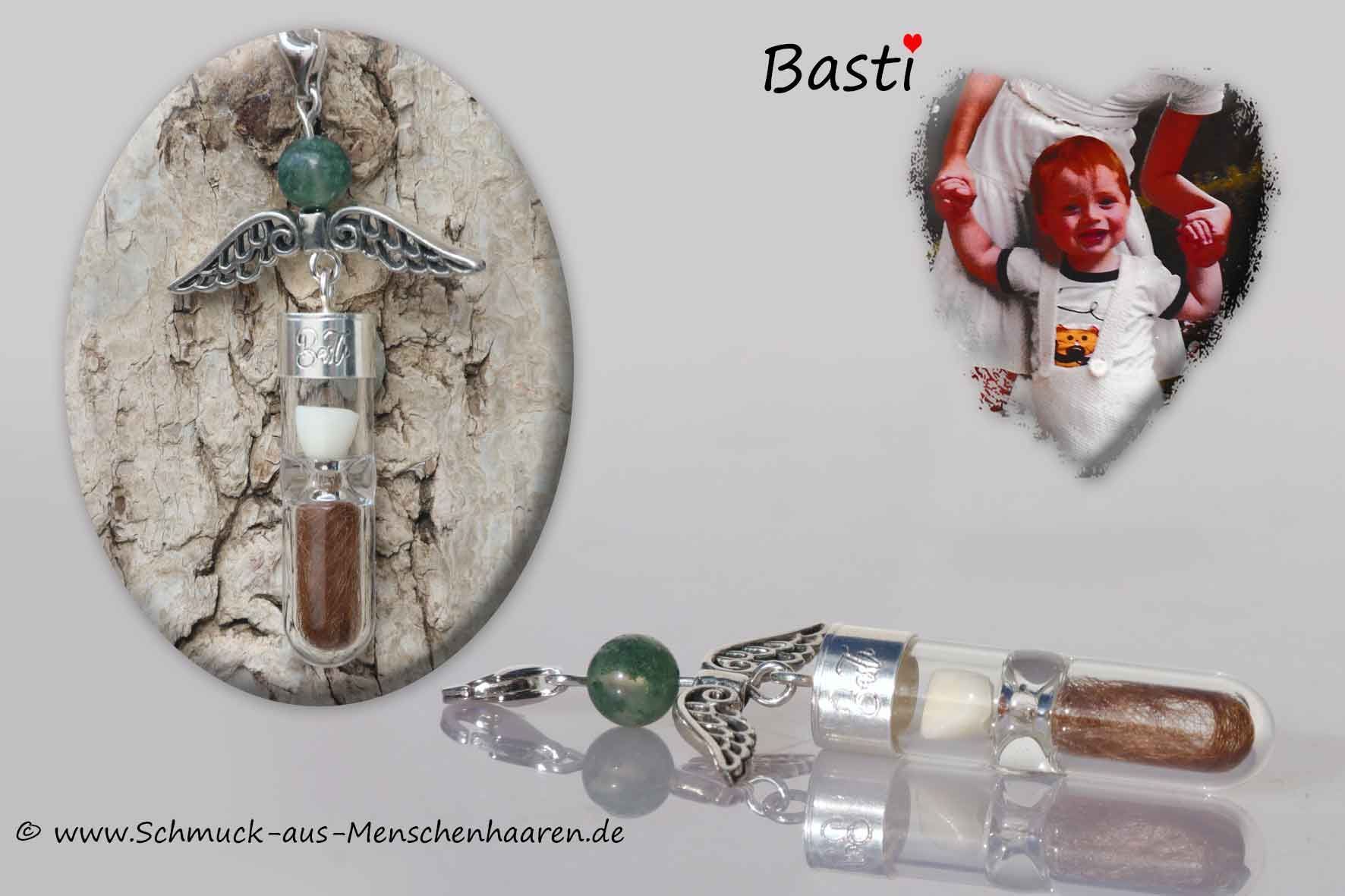 Schmuck aus Kinderhaaren Schutzengel mit Milchzähnchen