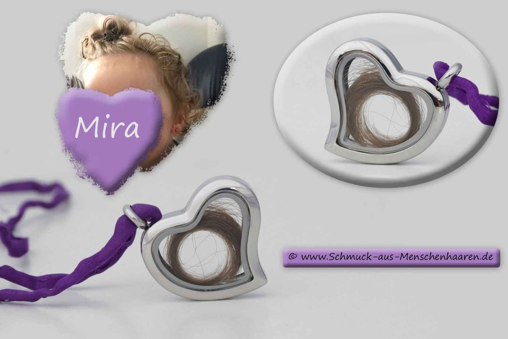 Schmuck aus Menschenhaaren Herzmedaillons Kinderhaare Trost