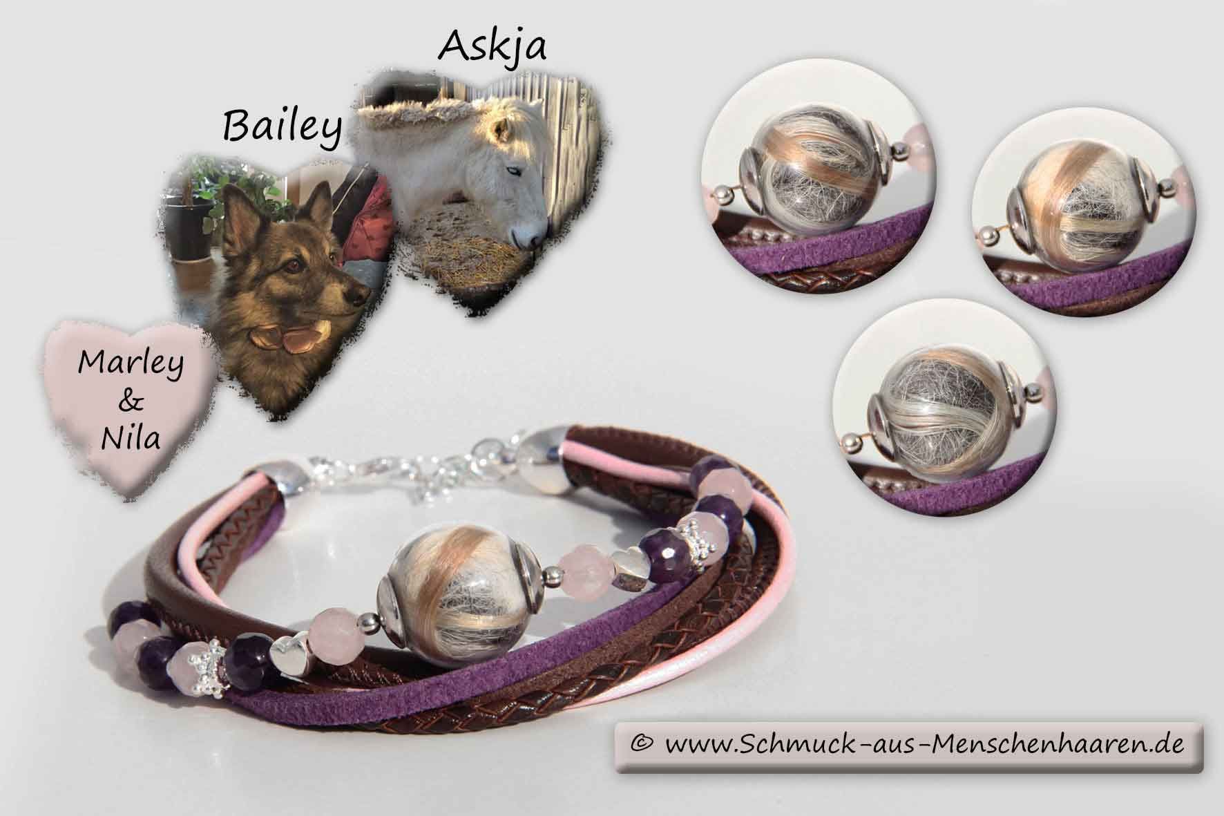 Schmuck mit Haaren Armband Menschenhaar Hundehaar Pferdehaar