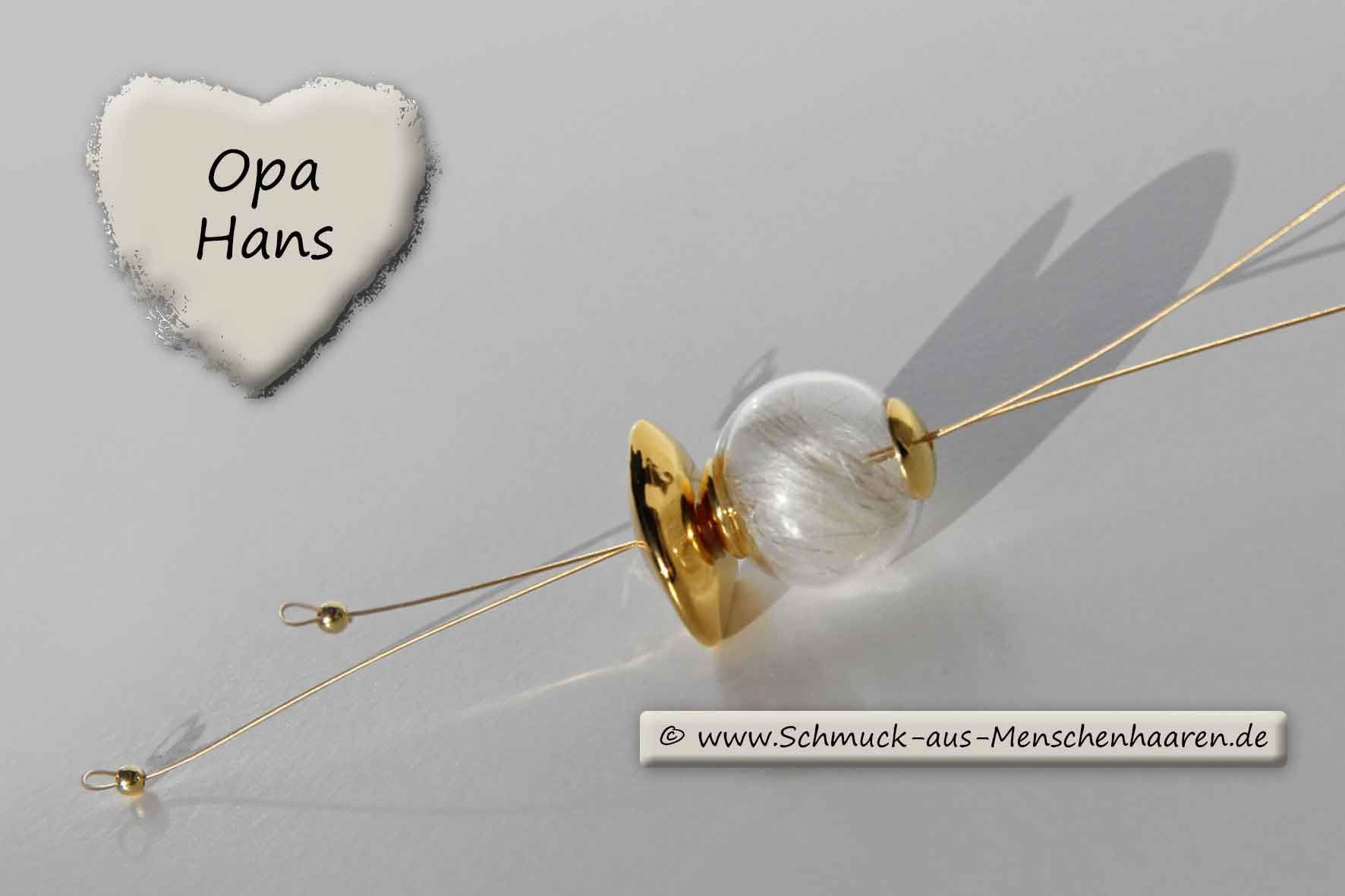 Schmuck mit Menschenhaaren Erinnerung an Opa