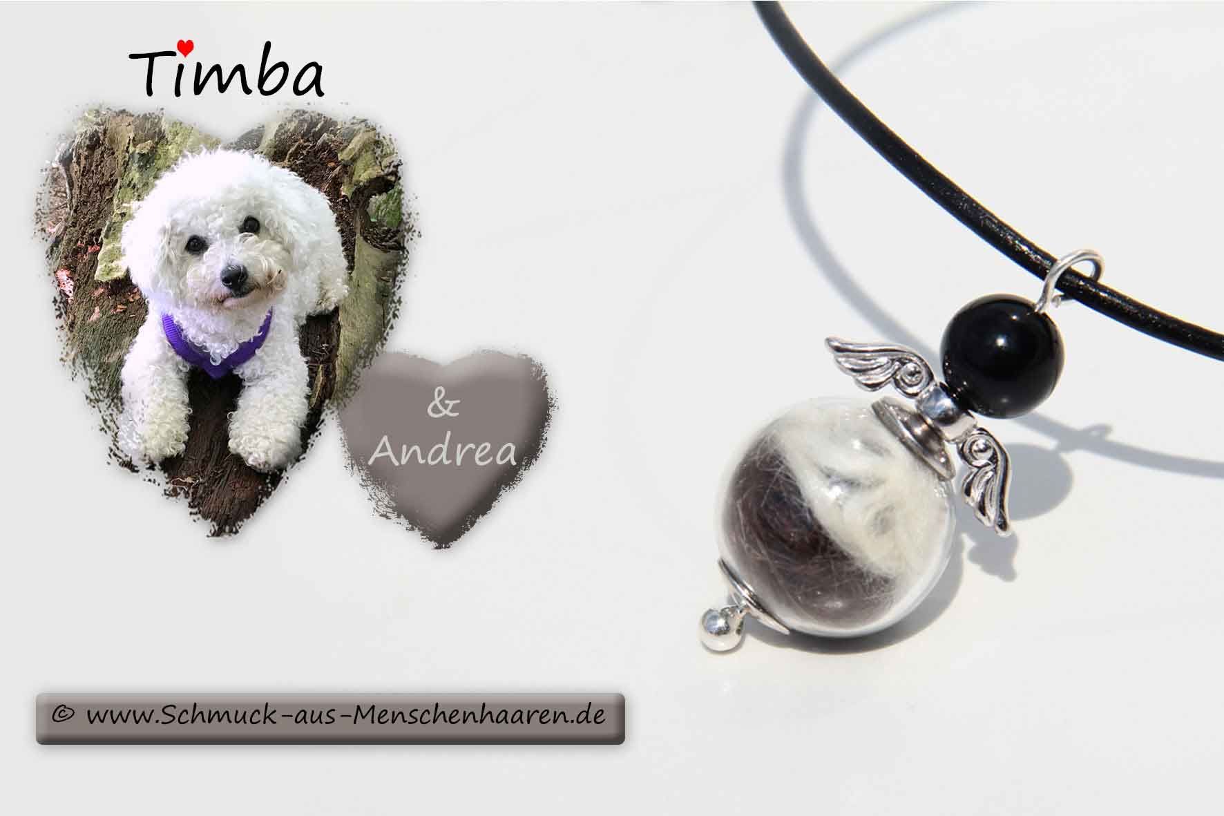 Schutzengel mit Hundehaar und Menschenhaar Verbindungsschmuck