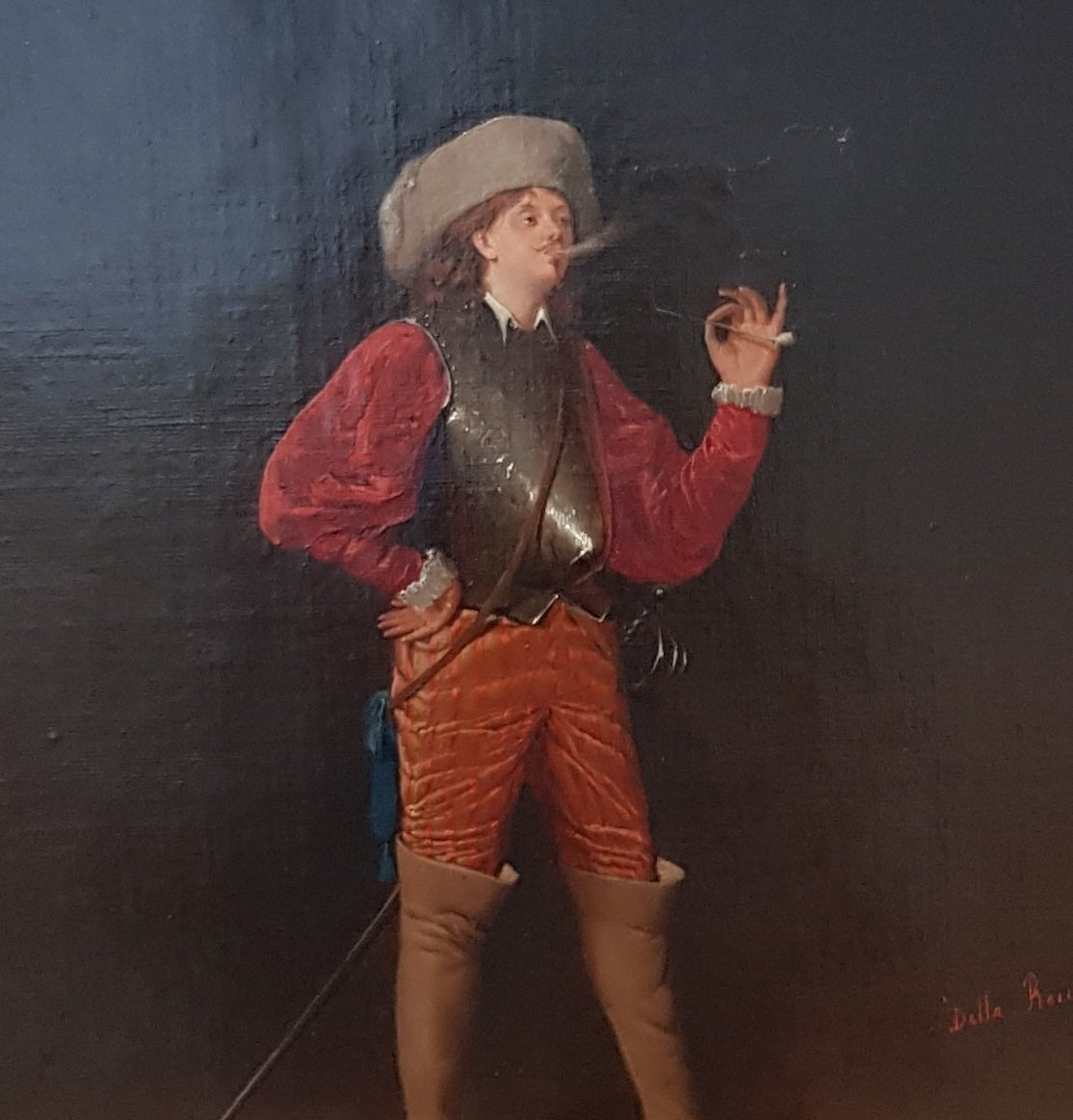 Ölgemälde stark verschmutz Farben haben keine Leuchtkraft mehr. Das Ölgemälde wurde fachmännisch gereinigt und mit Gemäldefirnis versiegelt.