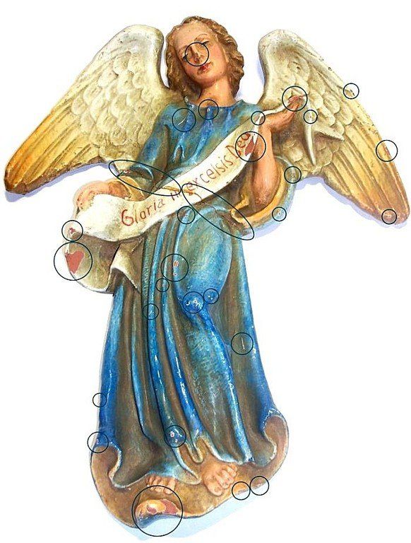 Symbolfigur Bethlehem, Engel, Engelfigur, Restauration Engel, Reparatur Engel