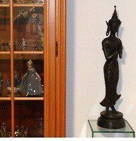 Bronzeskulptur, Bronzedame, Bronzefigur schwarz