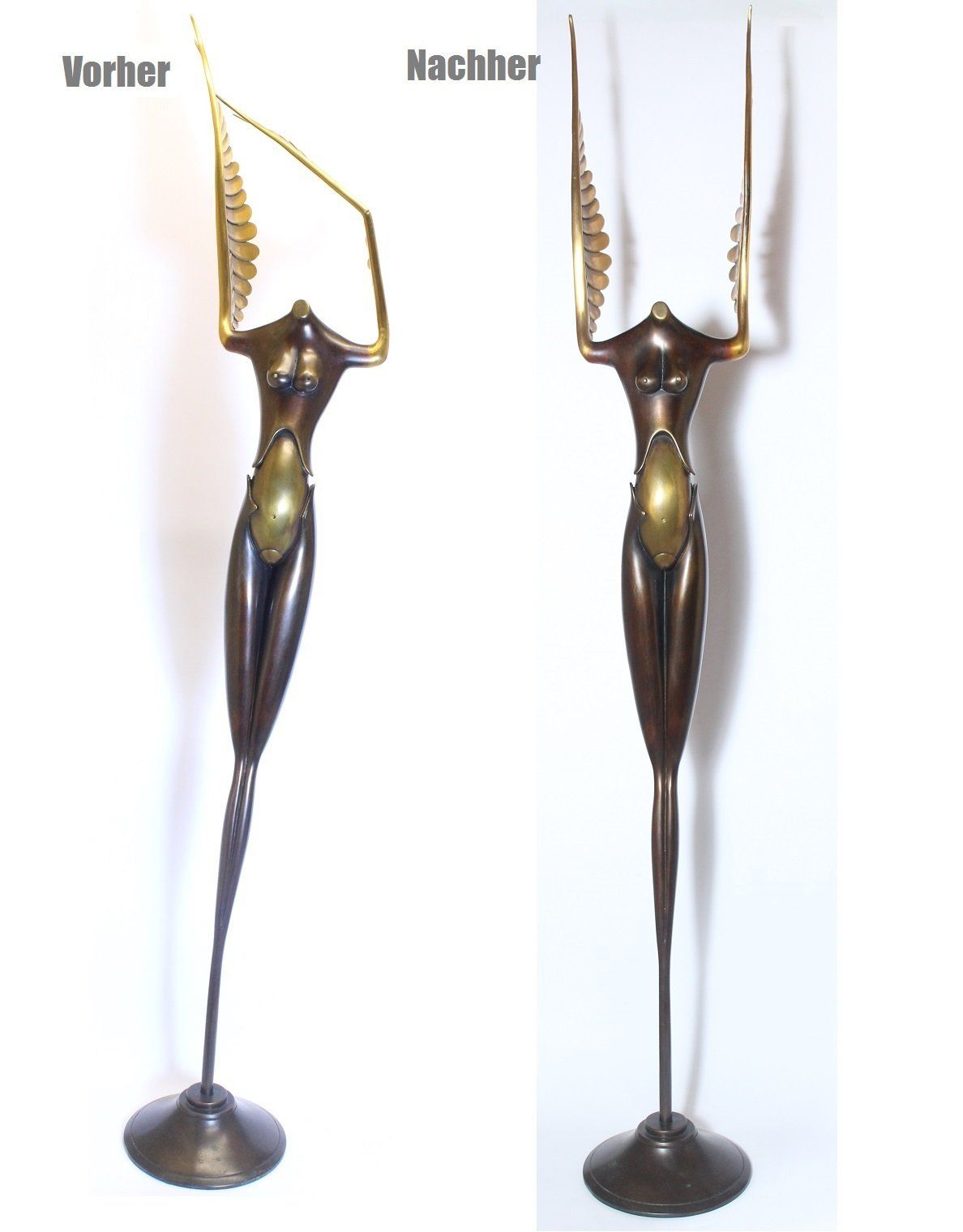 Restaurierung von Kunstobjekten aus Bronze, Messing, Kupfer, Zinn. Herstellung von Fehlteilen in Wachsschmelzverfahren, Konservierung von Bronzefiguren, Patinieren von Bronze in Einbrennverfahren, Verschweißen von Metallen, Verlöten von Zinn.