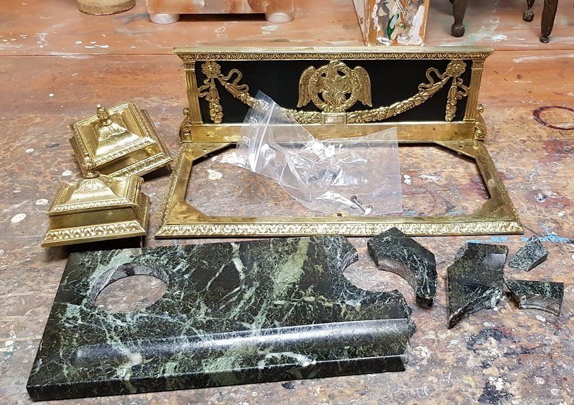 Restauration Mamor, Restauration Messing, Messingfigur, Mamorfigur, Messing reparieren