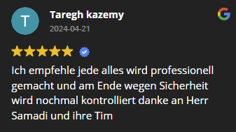 5 Sterne Kundenbewertung von Google