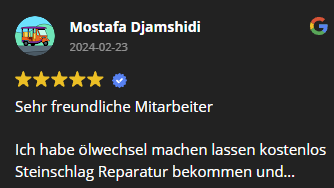 5 Sterne Kundenbewertung von Google