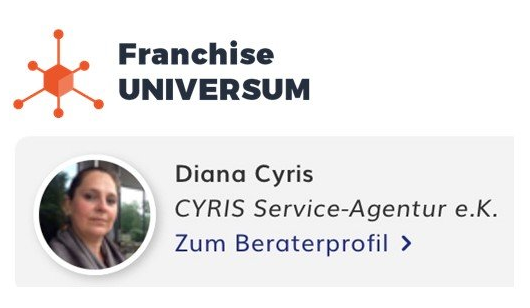 Direkt zum Expertenprofil im FranchisePORTAL Expertenprofil im FranchisePORTAL für Franchise-Interesseneten und Franchise-Nehmer