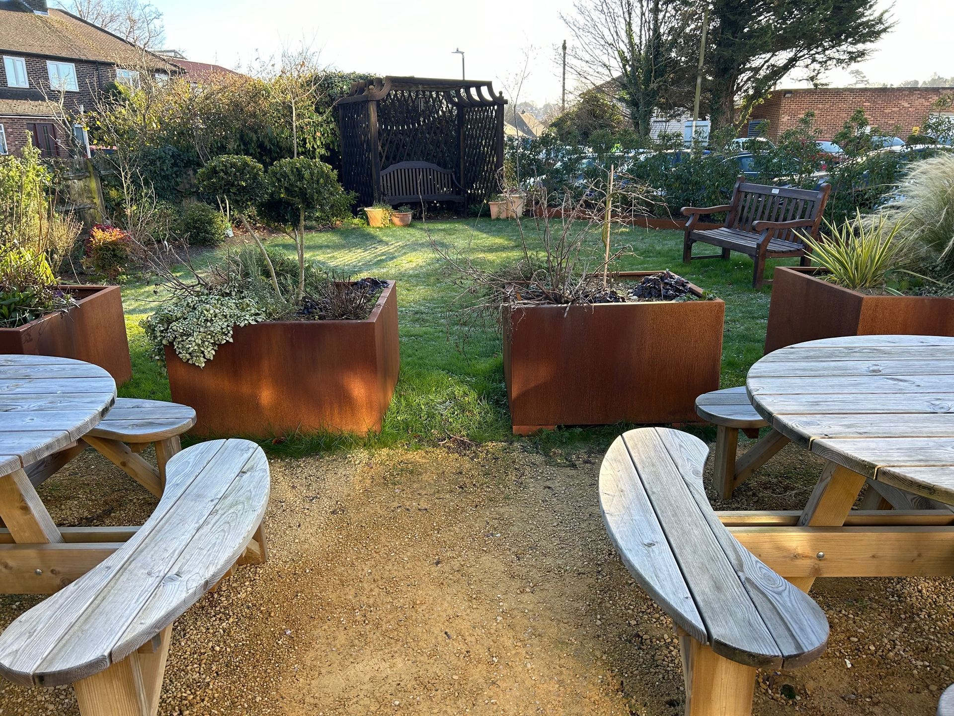 Benchmark: Friends help garden