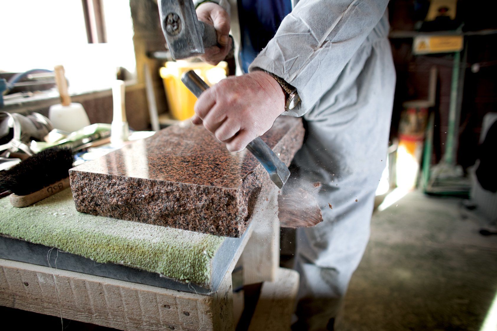 a memorial with flowers