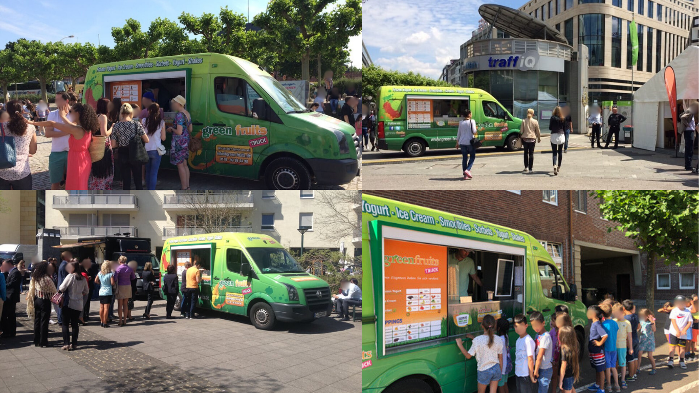 Kinder mit Eisbechern beim Geburtstag in Mainz