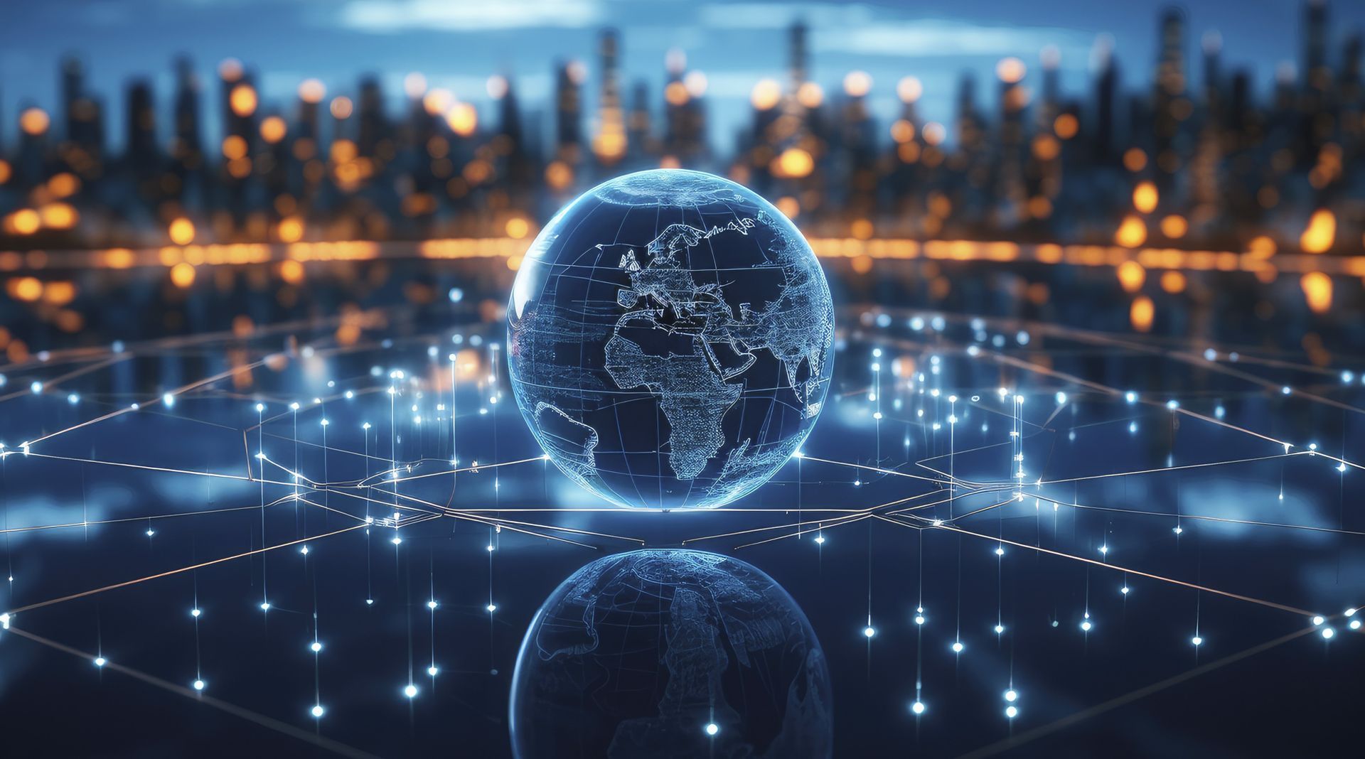 World globe with currency conections