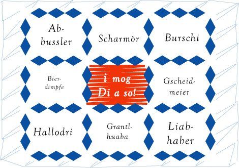 Bayerische Grußkarte Mann ,