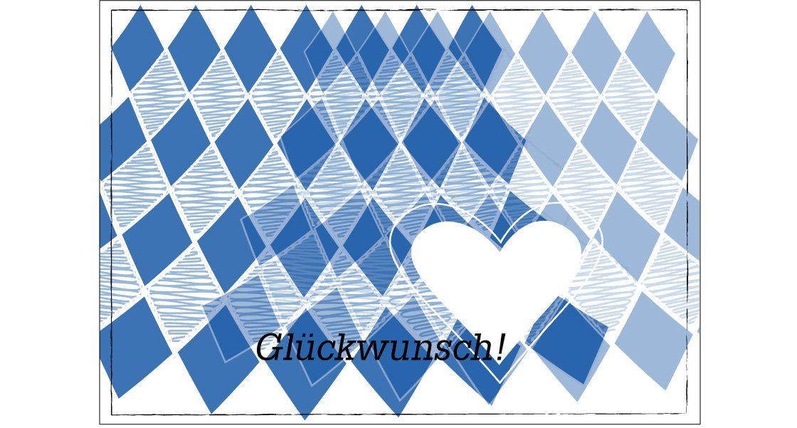 Bayerische Grußkarte,  Bayerisches Motiv