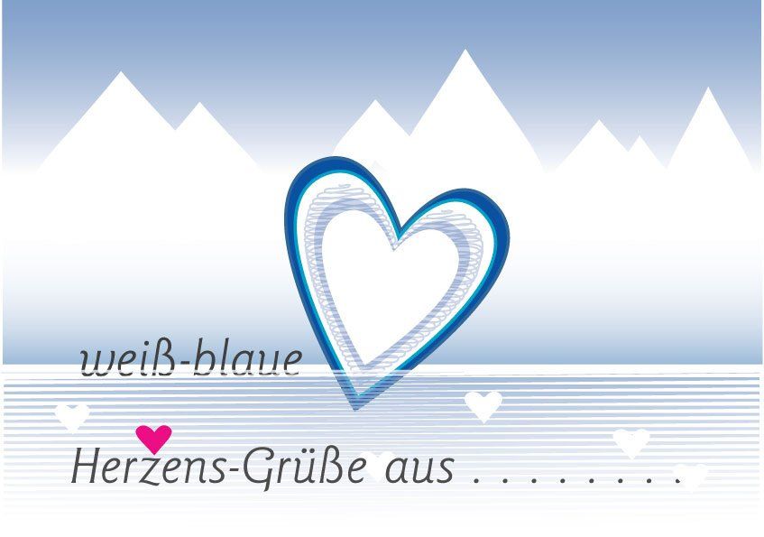 Bayerische Grußkarte, Bayern, Münschen, Berge