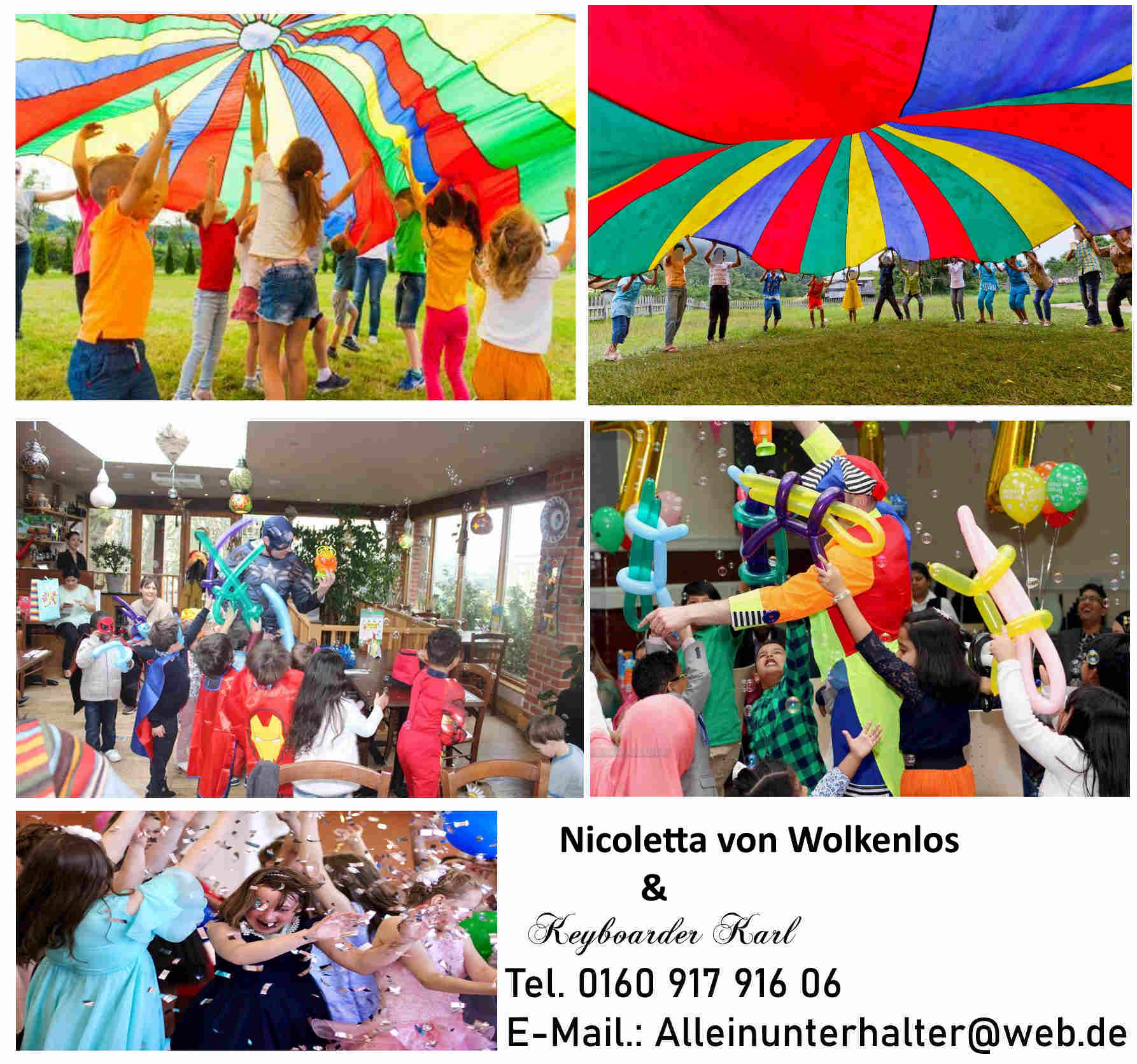 Kinderclown Magie - Nicoletta von Wolkenlos zaubert mit den Kindern in einer Welt voller Phantasie