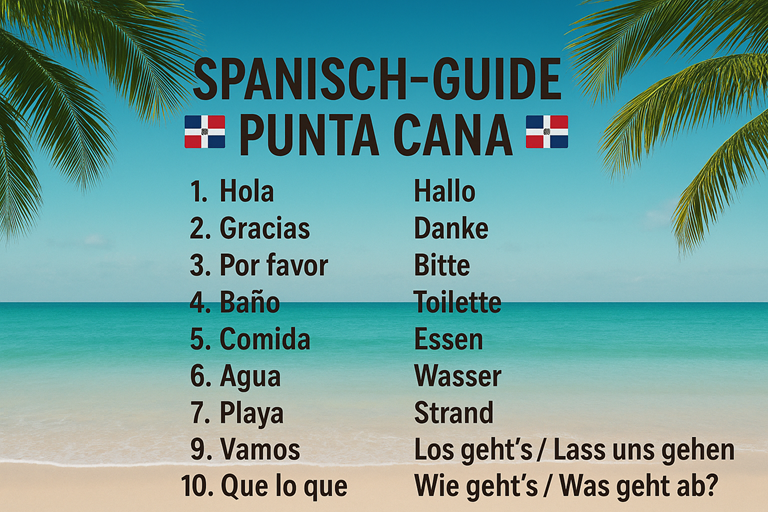 Die 10 wichtigsten Wörter auf spanisch Wichtigste Wörter auf spanisch für Dom Rep