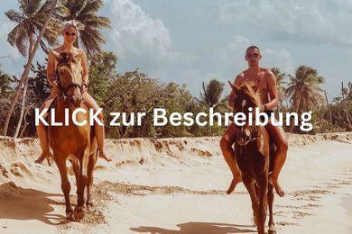 Reiten Punta Cana Zwei Reiter an einem karibischen Strand