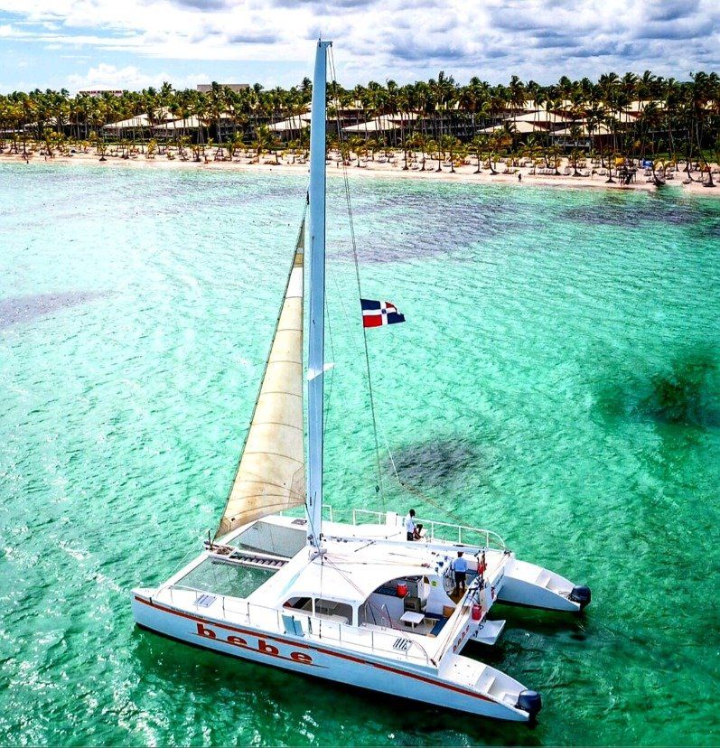 Segelkatamaran von oben