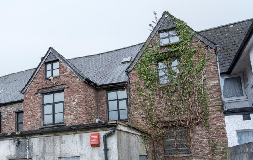 Rear porch and staircase tower Rear porch and staircase tower