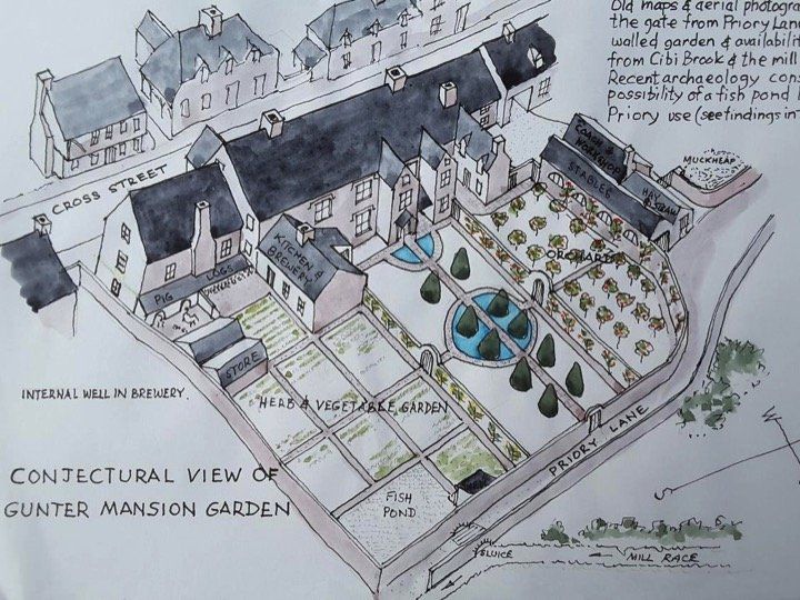 Artist's impression of house and garden