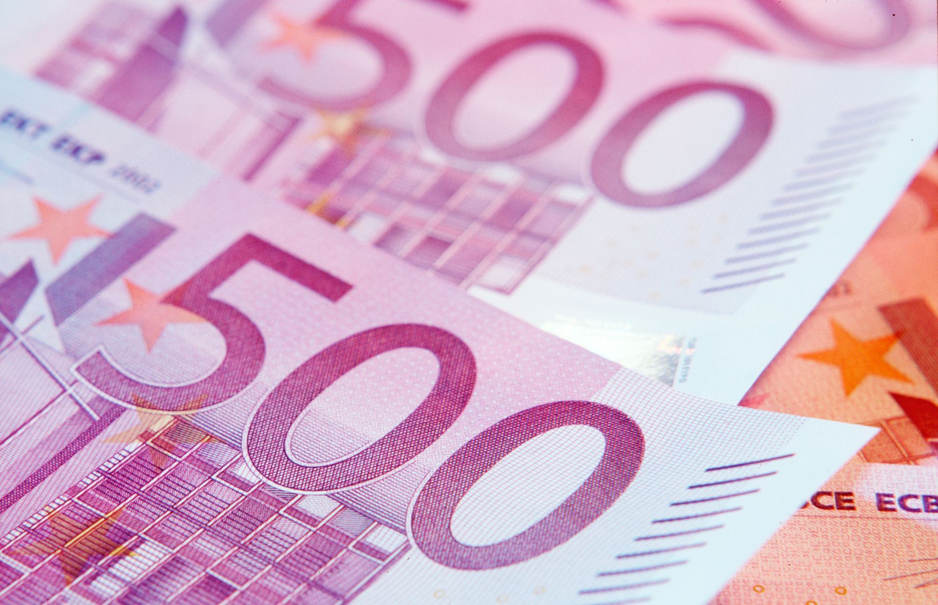 Banknote, Geldwirtschaft, Banken, Euro, Geldwäsche, Barzahlung, Kapital, 500 Euro Banknote, Nahaufnahme,