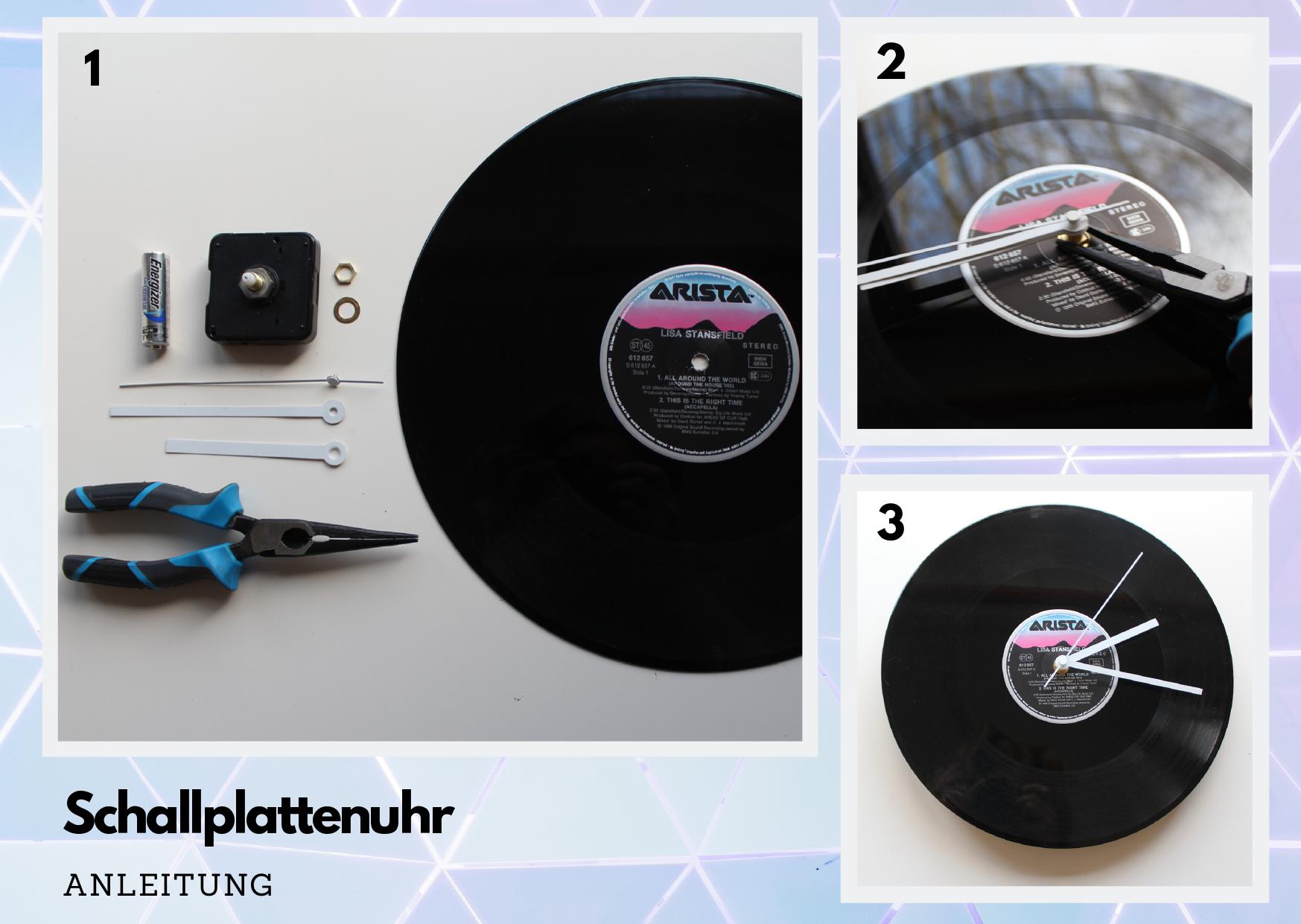 In nur 3 Schritten zur eigenen Schallplattenuhr! Bildanleitung Schallplattenuhr