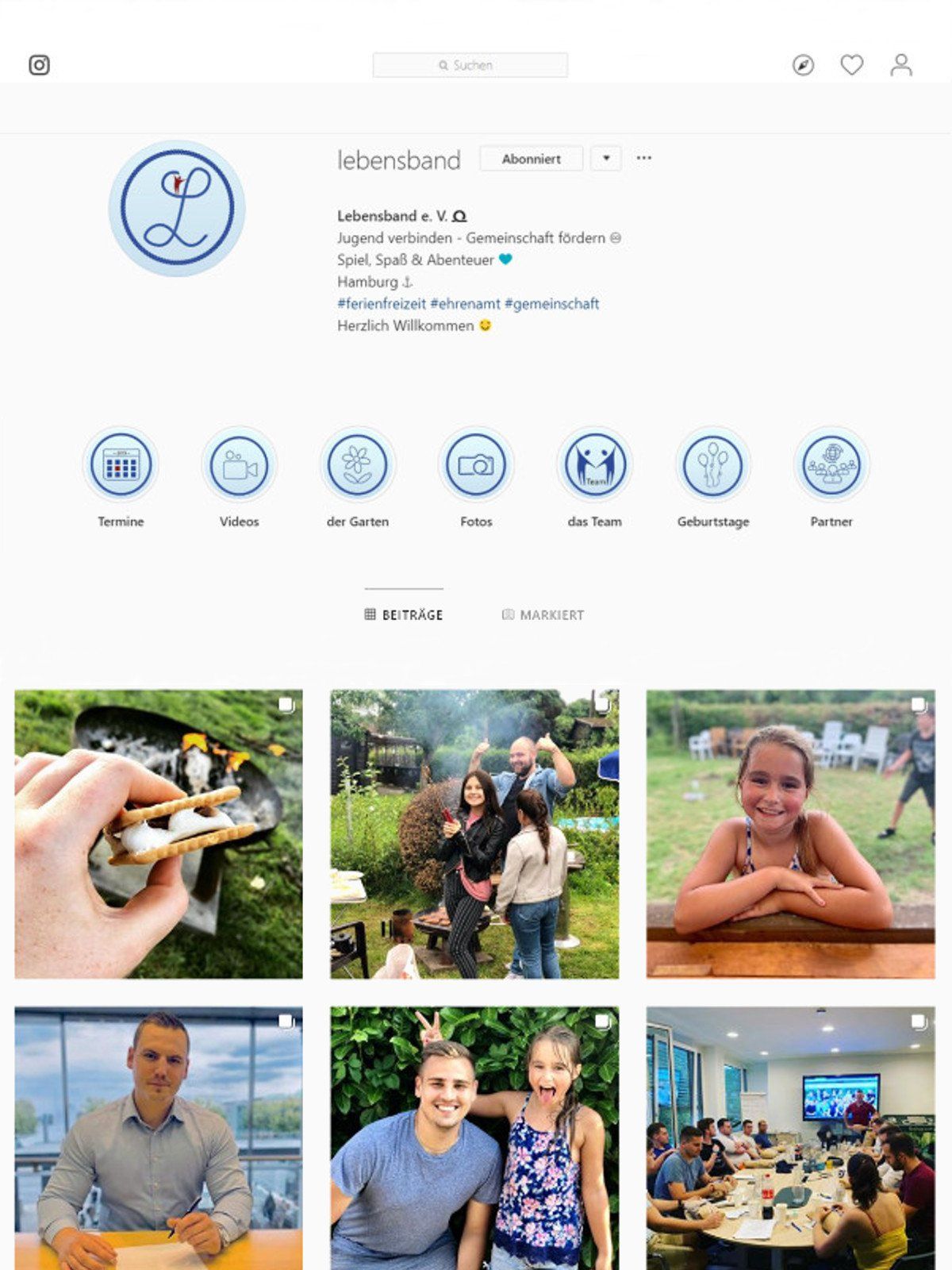 Unser Instagram-Channel Lebensband e. V. Instagram