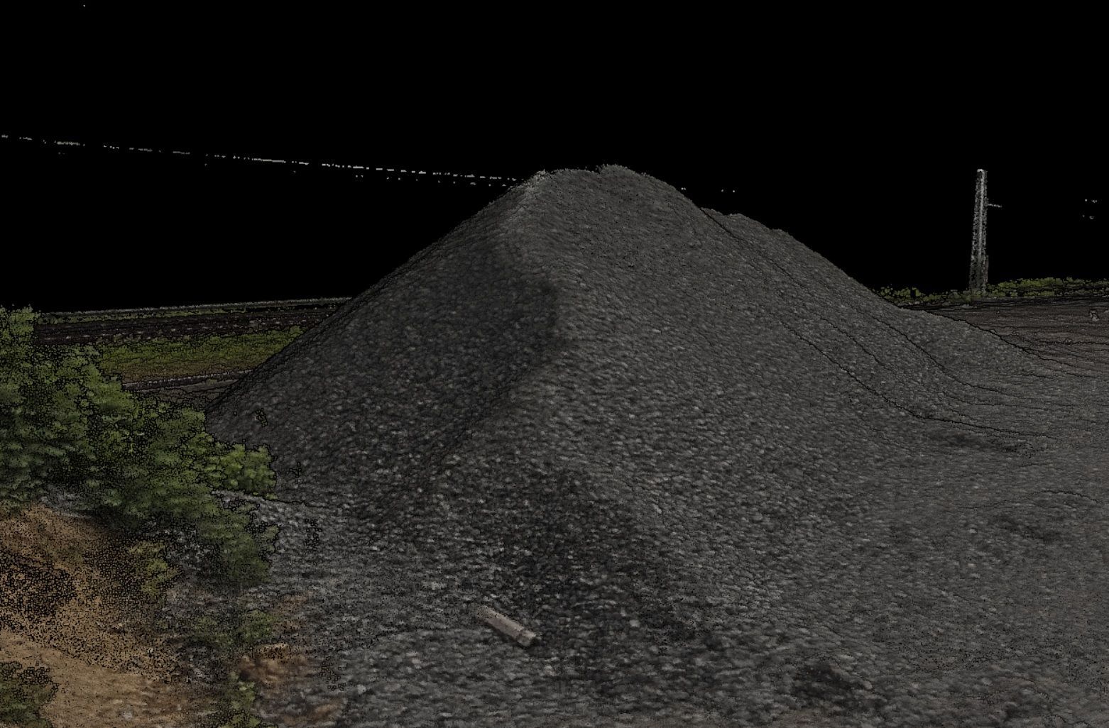 Schotterhaufen für Volumenberechnung