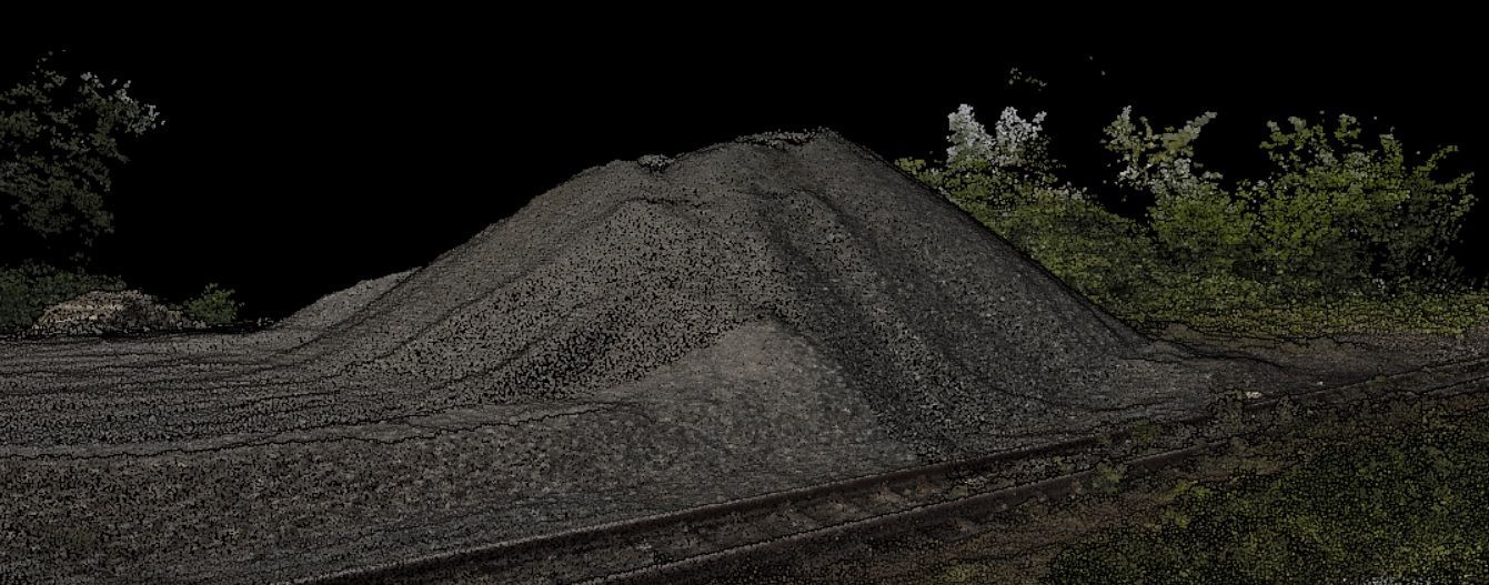 Schotterhaufen für Volumenberechnung Perspektive