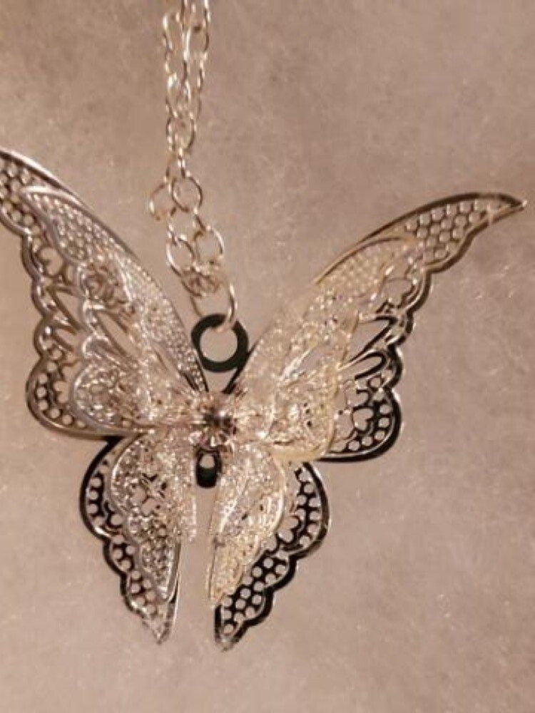 Triple Butterfly Pendant Necklace
