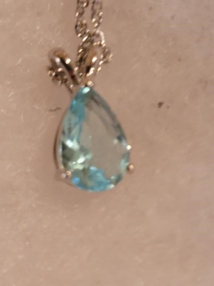 Single Tear Drop Cubic Zirconia Crystal Women's Necklace Jewelry