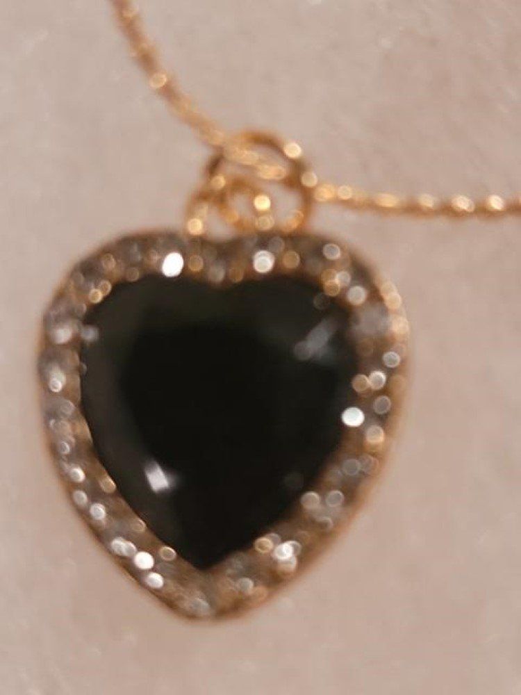 Onyx Heart Womens Necklace Pendant Jewelry