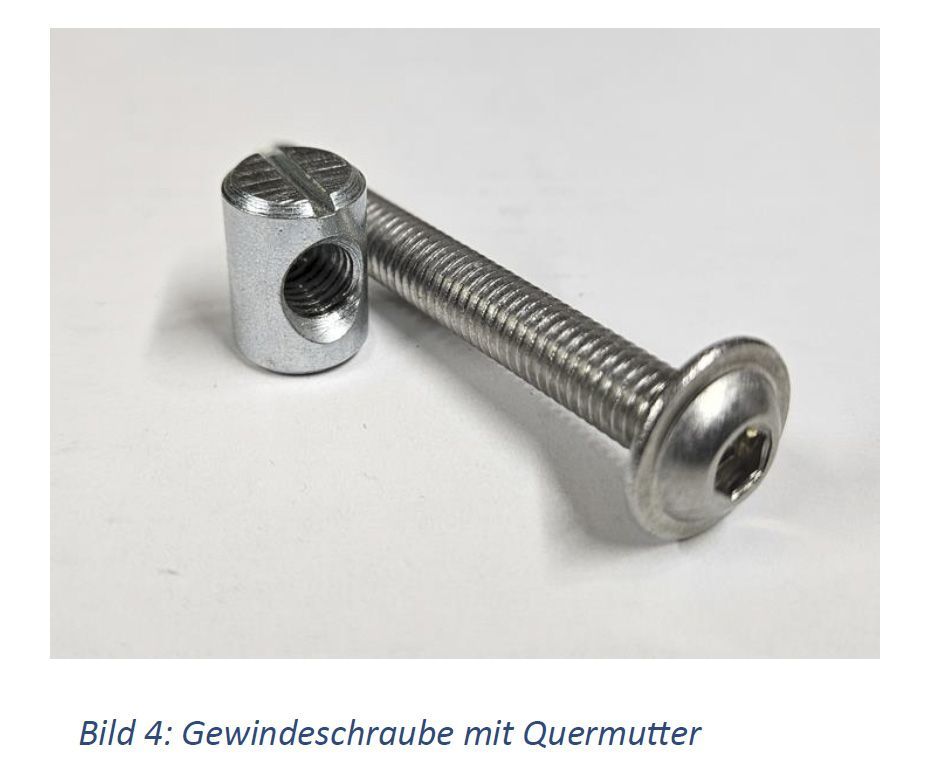 Quermutter mit Flachkopfschraube