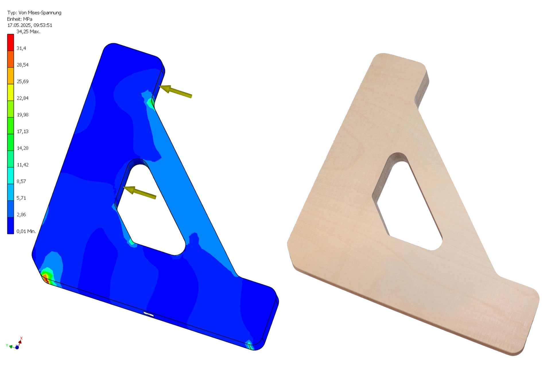 CNC- gefräster XXL Winkelspanner aus 30mm dickem Multiplex