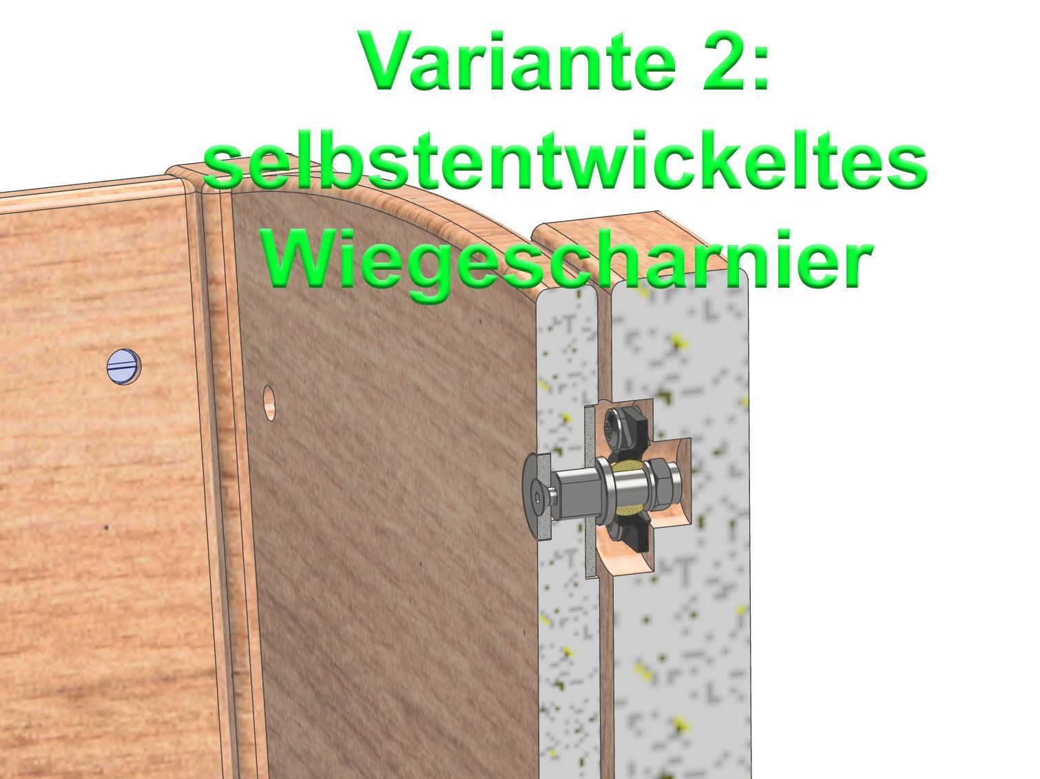 Selbstentwickeltes, lautloses und unsichtbares Wiegescharnier
