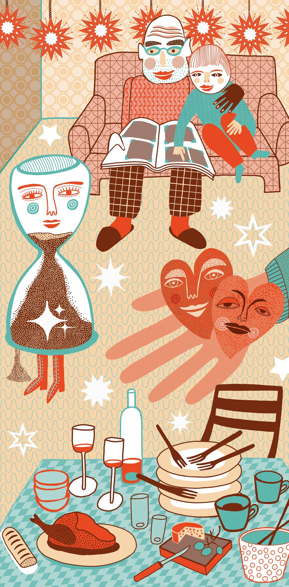 Weser-Kurier am Wochenende (25./26. November) Illustrationen zu Themen aus Wissenschaft, Medizin, Familie, Geschichte, Politik. #Editorial Illustration