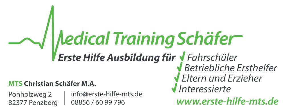 Erste Hilfe Kurs für Fahrschüler, betriebliche Ersthelfer, bei Kindernotfällen und für alle Interessierten. In Penzberg, Bad Tölz und Umgebung.