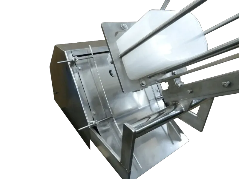 Vollautomatischer Affeldt Fördertechnik Schalenspender Typ S01 aus Edelstahl für das präzise Entstapeln von Schalen
