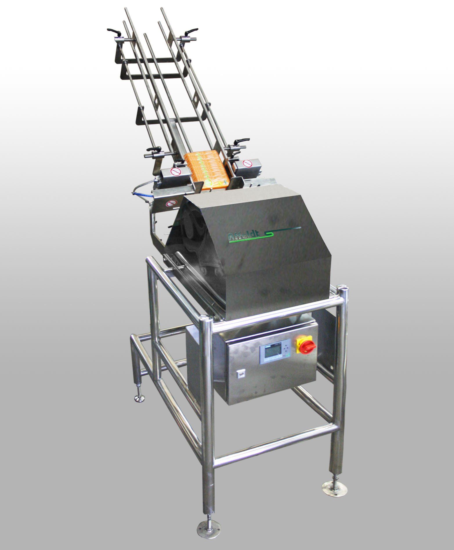 Schalenspender, Spender, Schalen, Verpackungsmaschine, Affeldt, Affeldt Fördertechnik