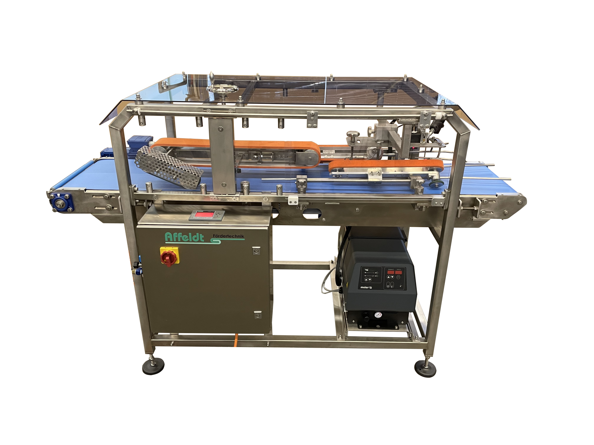 Schale, Schalenverschließer, Verpackungsverschließer, Lebensmitteltechnik, Lebensmittelindustrie, Affeldt Fördertechnik, tray sealer