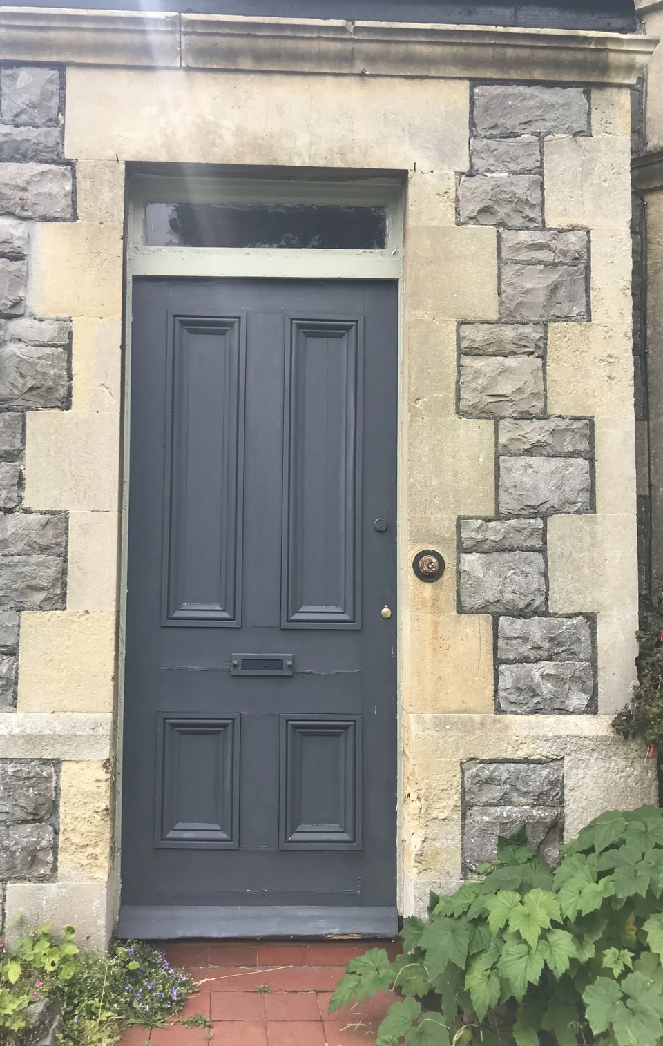 painting your front door a trendy colour can help give your property that street cred and kerb appeal Farrow and Balls dramatic colour Downpipe - the colour du jour. painting your front door a trendy colour can help give your property that street cred and kerb appeal
